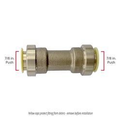 QuickFitting Push to Connect 7/8 in. PTC in. Brass Straight Union