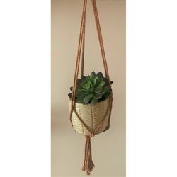 Primitive Planters Biscuit Cotton 18 in. H Plant Hanger 1 pk
