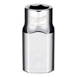 Milwaukee 7/16 in. X 1/2 in. drive SAE 6 Point Standard Socket 1 pc