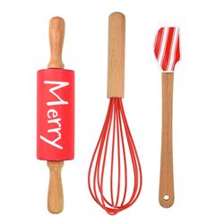 R&M International Corp Christmas Holiday Bake Set Multicolored 3 pc
