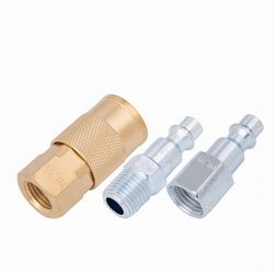 CRAFTSMAN Brass/Steel Industrial Air Coupler and Plug Set 1/4 in. 3 pc