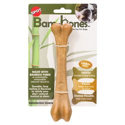 Spot For Dog Beige Bamboo Fibers Chicken Bone Pet Toy Large 1 pk