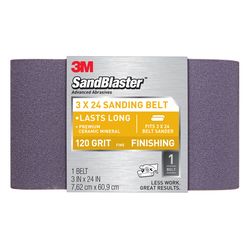 3M Sandblaster 24 in. L X 3 in. W Ceramic Sanding Belt 120 Grit Fine 1 pk