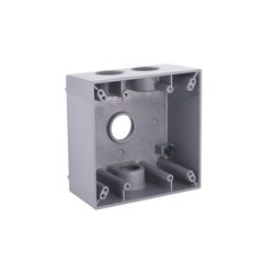 Bell Old Work 31.00 cu in Square Aluminum 2 gang Weatherproof Box Gray