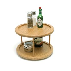 Lipper International Natural Bamboo Rustic Kitchen Turntable 10 in. D 1 pk