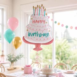 Anagram Balloons Birthday Cake Day Foil Balloon 1 pk