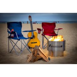 Farenheit Flare 17.5 in. W Stainless Steel Wood Fire Pit