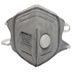 SoftSeal N95 Paint Odor V-Fold Silicone Seal Respirator Mask Valved Gray L 3 pk