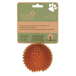Boss Pet Paw Earth For Dog Brown Rubber Spikey EcoBalls Dog Toy Large 1 pk
