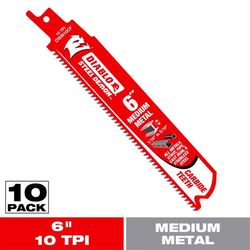 Diablo Steel Demon 6 in. Carbide Tipped Medium Metal Reciprocating Saw Blade 10 TPI 10 pk