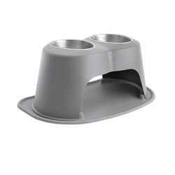 WeatherTech Dark Gray Plastic 64 oz Double Pet Feeder For Cats/Dogs