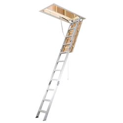 Werner 8 To 10.25 ft. Ceiling 22.5 in. x 54 in. Aluminum Attic Ladder Type IAA 375 lb. cap.