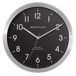 Westclox 9 in. L X 9 in. W Indoor Analog Wall Clock Metal Black