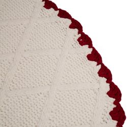 Glitzhome Red/White Knitted Indoor Christmas Decor 0.36 in.