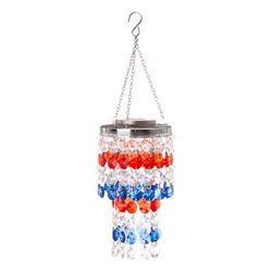 Glitzhome 19.12 in. H X 5.5 in. L Multicolored Acrylic/Iron Solar Lighted Hanging Decor