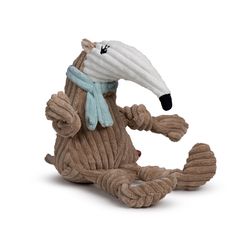 HuggleHounds Knottie For Dog Multicolored Plush Nibblet Anteater Squeaky Dog Toy Large 1 pk