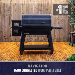 Pit Boss Navigator Wood Pellet Bluetooth and WiFi Grill and Smoker Black