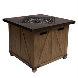 Alpine 35.8 in. W Stainless Steel Square Propane Fire Pit