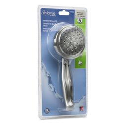Keeney Stylewise Brushed Nickel Plastic 5 settings Handheld Showerhead 1.8 gpm