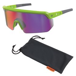 Ergodyne Skullerz AEGIR Safety Glasses Purple Lens Lime Frame 1 pk