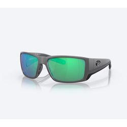 Costa Blackfin Pro Sunglasses Men's Matte Gray Frame Green Mirror 580G Lens Polarized