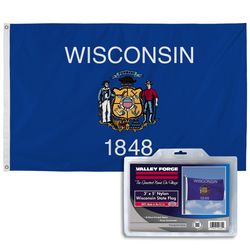 Valley Forge Wisconsin State Flag 0 in. H X 3 ft. W X 5 ft. L
