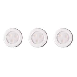 Westek White Battery Powered LED Puck Light 3 pk