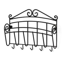 Spectrum Scroll 10.75 in. L Black Steel Key/Mail Organizer 1 pk