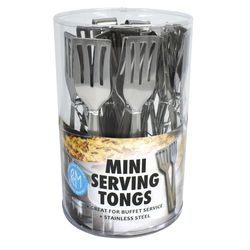 R&M International Corp Silver Stainless Steel Mini Serving Tongs