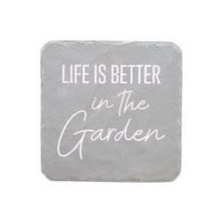 Pavilion Stones with Stories Gray Cement/Stone 7.75 in. H X 7.75 in. L X 0.75 in. W In the Garden St