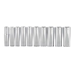 Milwaukee 3/8 in. drive Metric 6 Point Chrome Deep Well Socket Set 10 pc