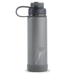 EcoVessel Boulder 20 oz Slate Gray BPA Free Insulated Water Bottle w/ Strainer