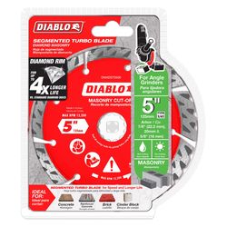 Diablo 5 in. D X 7/8 in. X .094 in. thick Diamond Segmented Turbo Masonry Cut-Off Disc 1 pk