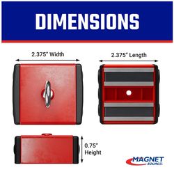 Magnet Source 2.375 in. L X 2.375 in. W Red Retrieving Magnet 40 lb. pull 1 pc