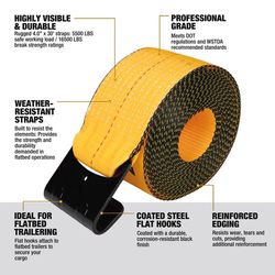 DeWalt 4 in. W X 30 ft. L Winch Strap 5500 lb 2 pk