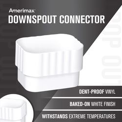 Amerimax 3 in. H X 2 in. W X 3 in. L White Vinyl K Downspout Connector