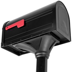 Architectural Mailboxes Roxbury Galvanized Steel Post Mount Black Mailbox And Post