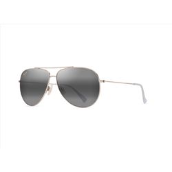 Maui Jim Hauoli XL Sunglasses Unisex Shiny Light Gold w/Crystal Frame Neutral Gray Lens Polarized