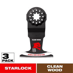 Diablo Starlock 2-1/2 in. W Bi-Metal Curved Contact Edge Oscillating Blade Clean Wood 3 pk