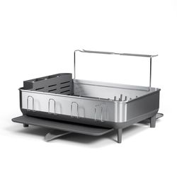 Simplehuman 22.3 in. L X 20 in. W X 11.5 in. H Gray Plastic/Stainless Steel Dish Drain Set