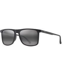 Maui Jim Makamae Sunglasses Unisex Matte Black Frame Neutral Gray Lens Polarized