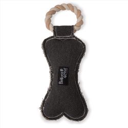 Pavilion Pavilion's Pets For Dog Black/Gray Cotton Bone Squeak Dog Toy 12 1 pk