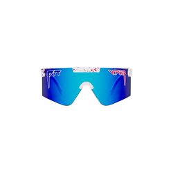 Pit Viper Sunglasses Unisex Red/White/Blue Frame Blue Lens