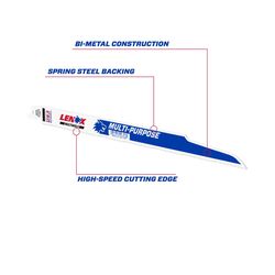 LENOX MULTIWOLF 12 in. Bi-Metal WAVE EDGE Reciprocating Saw Blade 10/14 TPI 1 blade