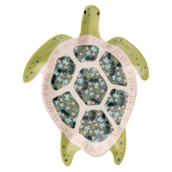 Karma 1 in. H X 5 in. L Multicolored Stoneware Turtle Trinket Tray