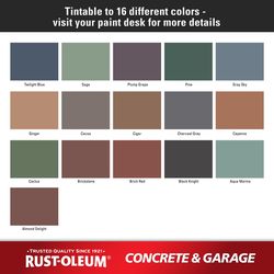 Rust-Oleum Concrete &amp; Garage Satin Deep Tint Base Water-Based Acrylic Concrete Floor Paint 1 gal