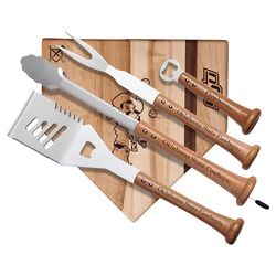 Baseball BBQ NCAA Stainless Steel Natural Grill Tool Set