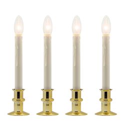Celestial Lights Brass no scent Scent LED REMOTE Battery Operated Taper Candle