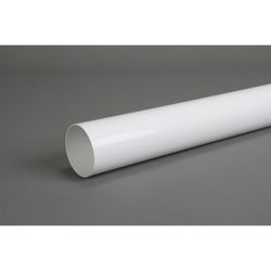 Plastmo 3 in. W X 120 in. L White Vinyl Round Downspout