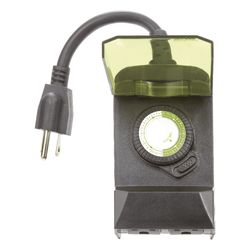 Woods Outdoor Mechanical Timer 125 V Black
